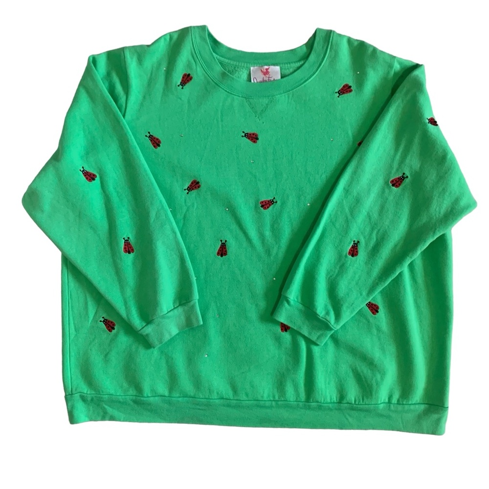 Quacker Factory Plus Size Embroidered Sweatshirt Size 2X
